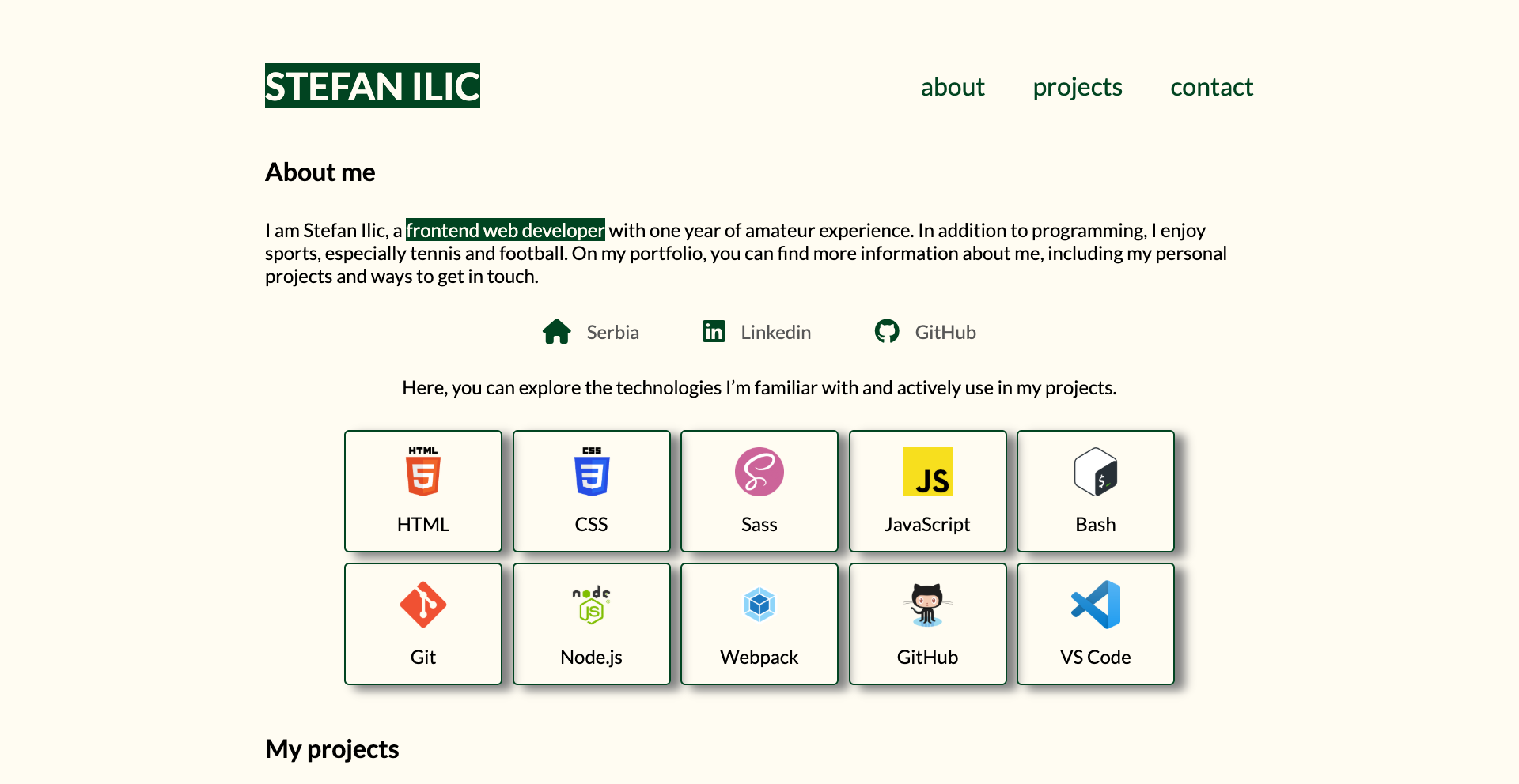 my person portfolio website project