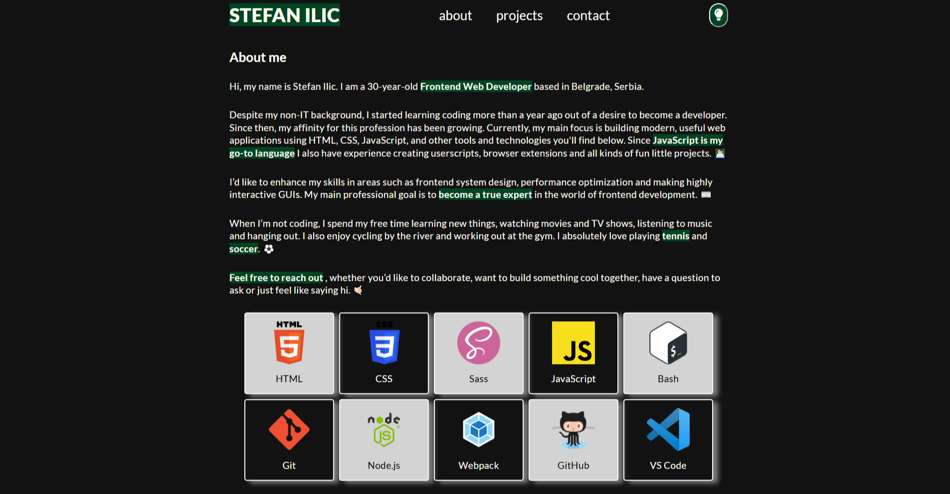 my persona portfolio website project